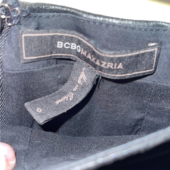 BCBGMaxAzria “Jehnifer” Faux-Leather Lazer Cut Skirt - Picture 2 of 5